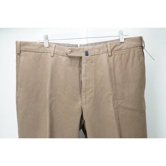 Incotex Brown Twill 100% Wool Mens Pants Trousers Sz 56 EU NEW
